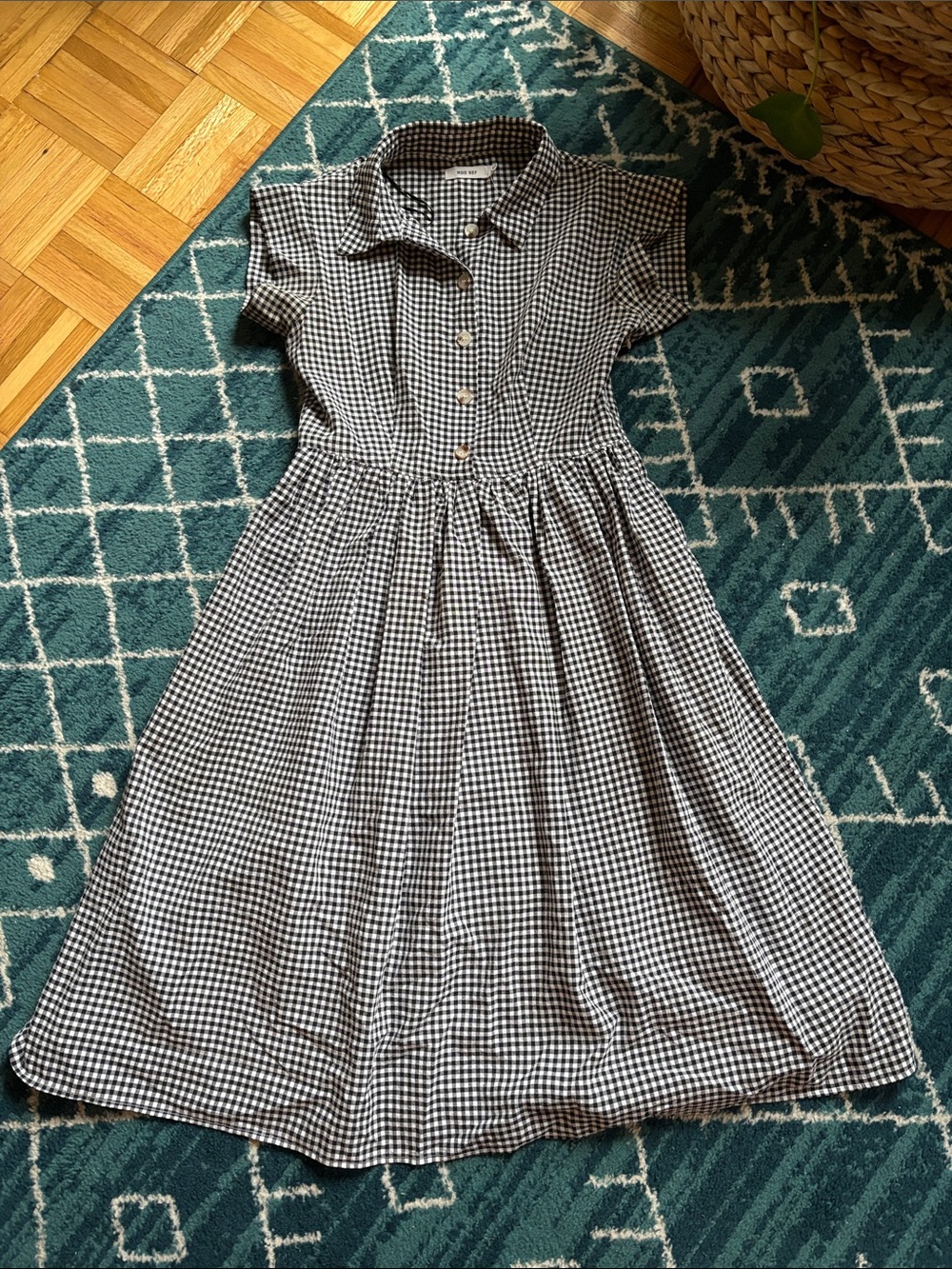 Black and White Gingham A-line Dress